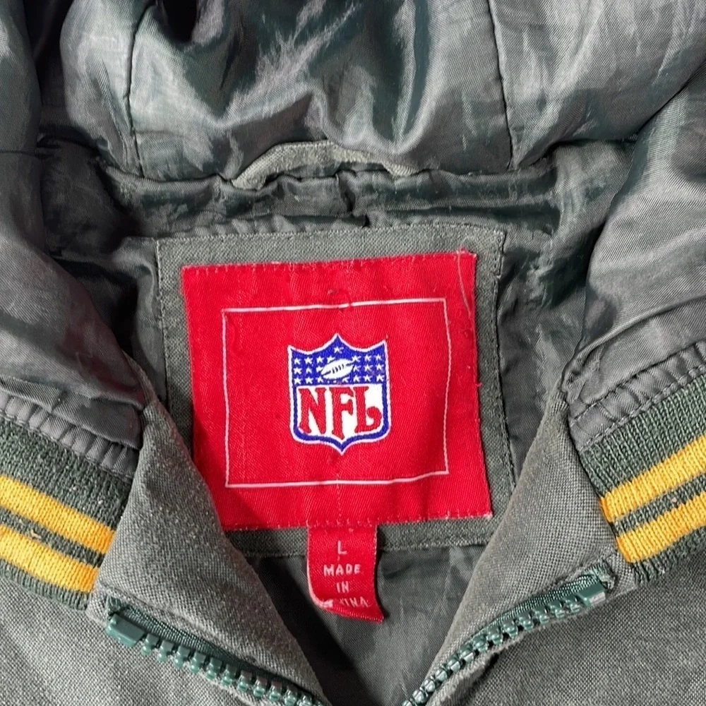 NFL Vintage Mens Green Bay Packers Hooded Zip Up Jacket, size large
